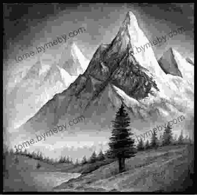 A Panoramic Pencil Drawing Of A Mountain Landscape, Capturing The Towering Peaks And Vast Wilderness Drawing Nature Create Pencil Drawings Of Nature With Fun: 150 Easy Drawing Ideas For Beginners And Kids (Drawing Plants And Flowers Bugs Mushrooms And More)