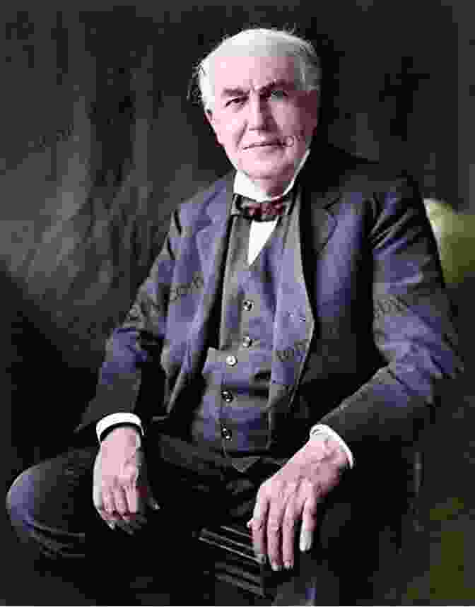 A Photograph Of Thomas Edison, A Man With A Mustache And A Serious Expression, Sitting At A Desk With A Stack Of Papers In Front Of Him. Edison Edmund Morris