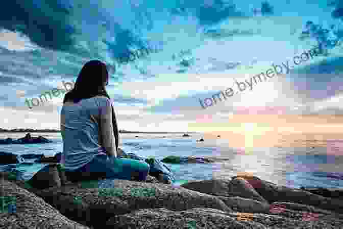 A Serene And Beautiful Image Of A Woman Sitting On A Rock Overlooking A Tranquil Lake, Surrounded By Lush Greenery. A Quiet Place Louise Heal Kawai